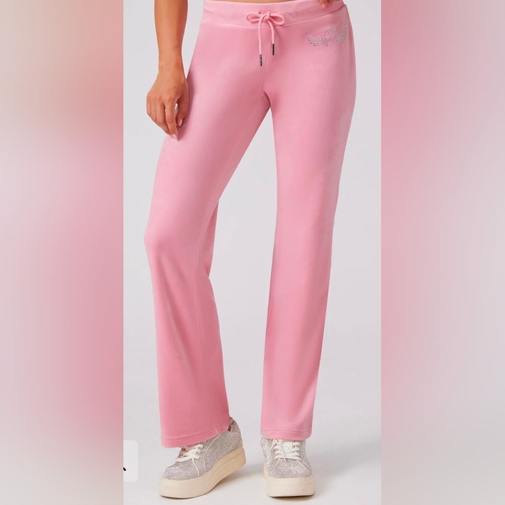 Angel Couture Big Bling Velour Track Pants NEW Sz XS